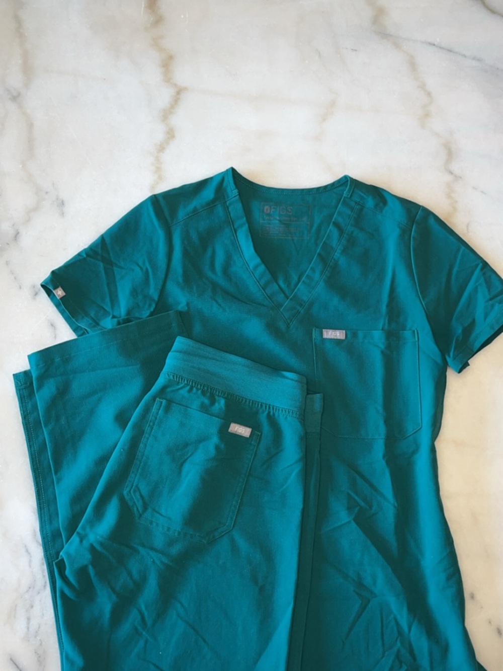 Figs Teal Green Scrub Set